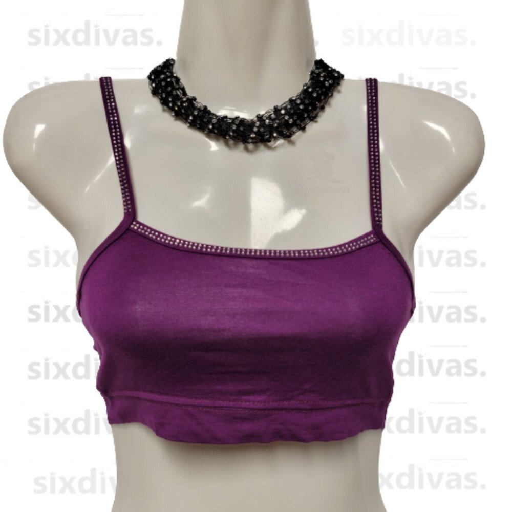 PURPLE Sequin Spaghetti Strap Tube Top or Bandeau  One Size - New